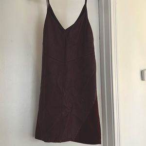 Maroon leather dress
